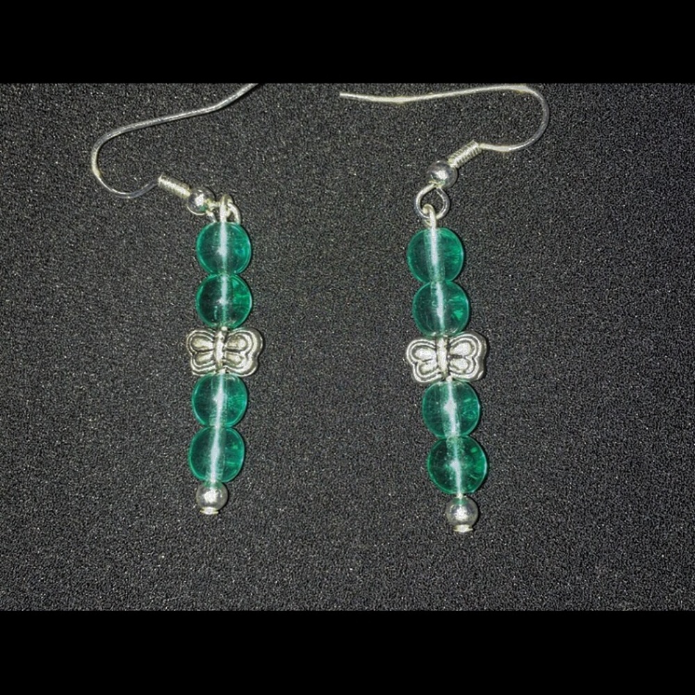handmade dragonfly dangle earrings